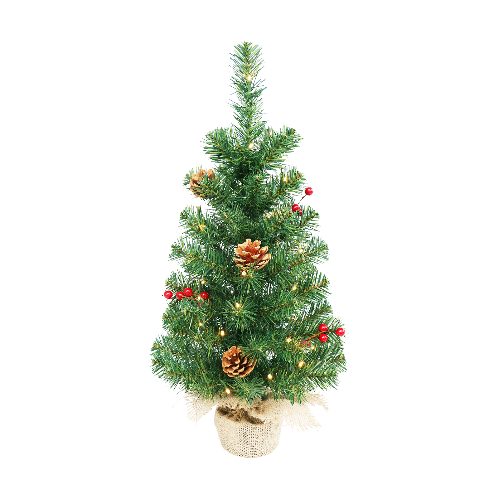 Carevas 2FT Tabletop Christmas Tree Mini Artificial Christmas Tree with