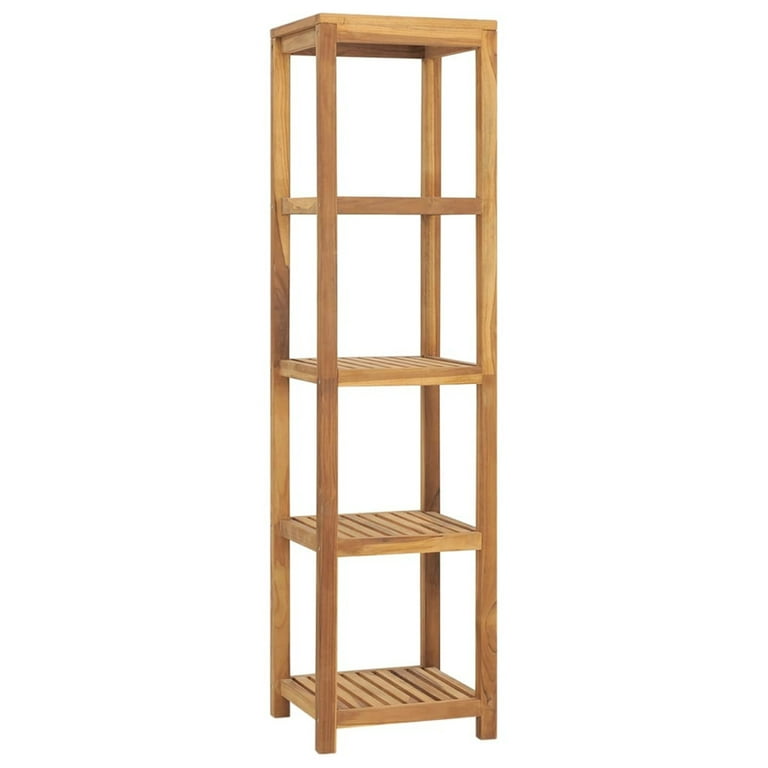 Signature Hardware 929175 Wulan 21-3/4 Teak Wood Bathroom Shelf Natural Wood Bathroom Storage Bathroom Shelf