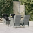thumbnail image 1 of Carevas 5 Piece Patio Dining Set Gray Poly Rattan, 1 of 7