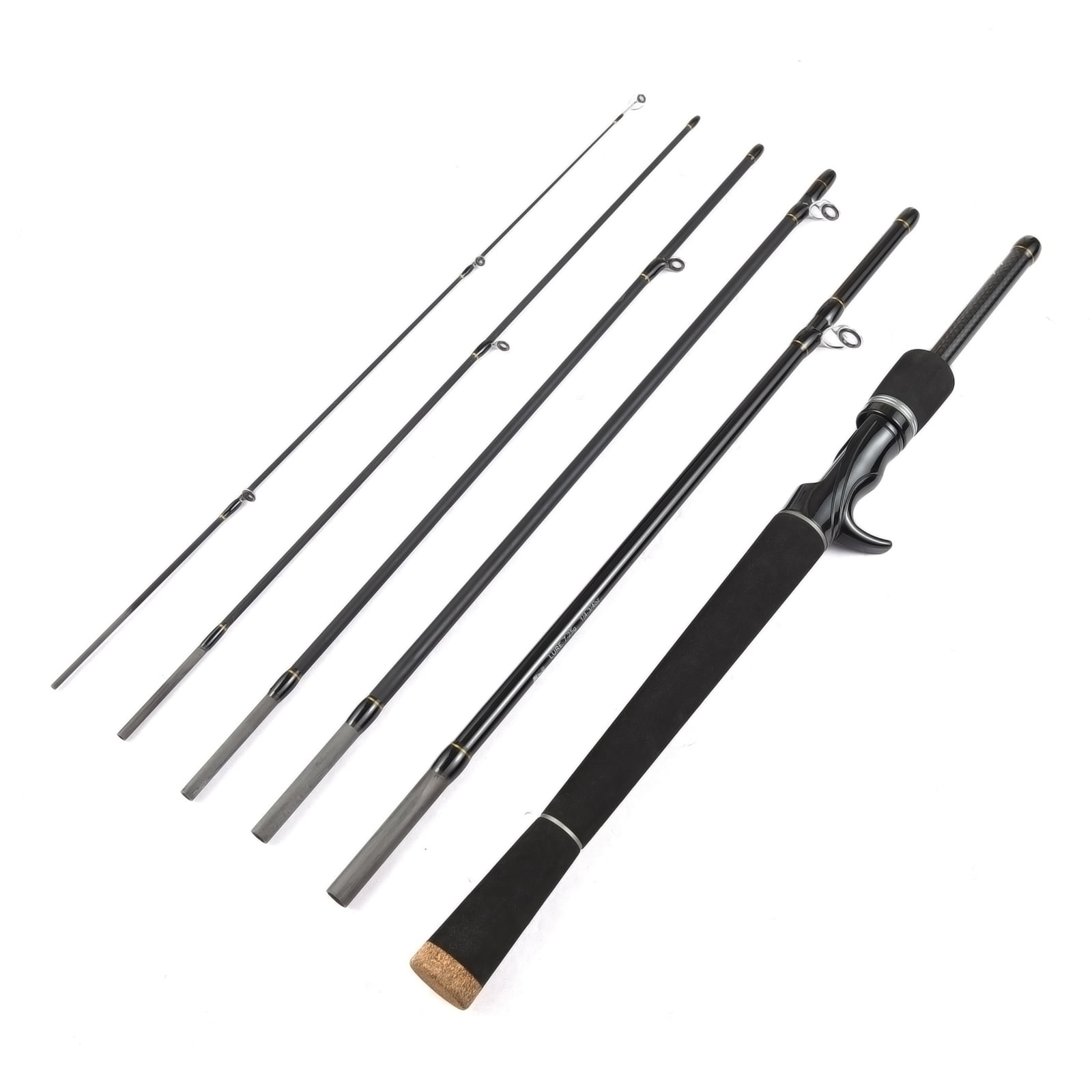 Carevas 6 Piece Fishing Pole Ultralight Spinning/Casting Rod Travel Fishing  Rod with Storage Bag