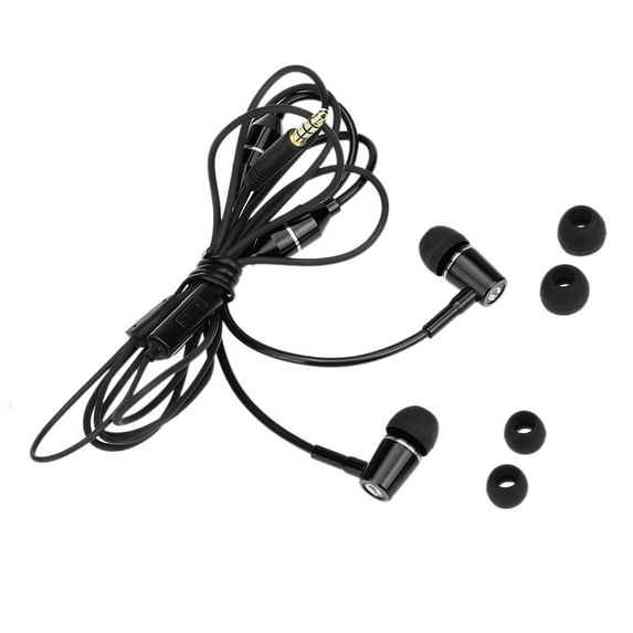 Carevas FC12 Stereo Music Headset Air Tube 3.5mm -radiation Earphone In-ear Headphone Radiation Free Noise Reduction Line Control with Mic Black for Smart Phones Desktop Notebook Tablet PC