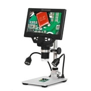 Carevas G1200 Digital Microscope 7 Inch Large Color Screen Large Base LCD Display 12MP 1-1200X Continuous Amplification Magnifier With Aluminum Alloy Stand with Two Fill Lights