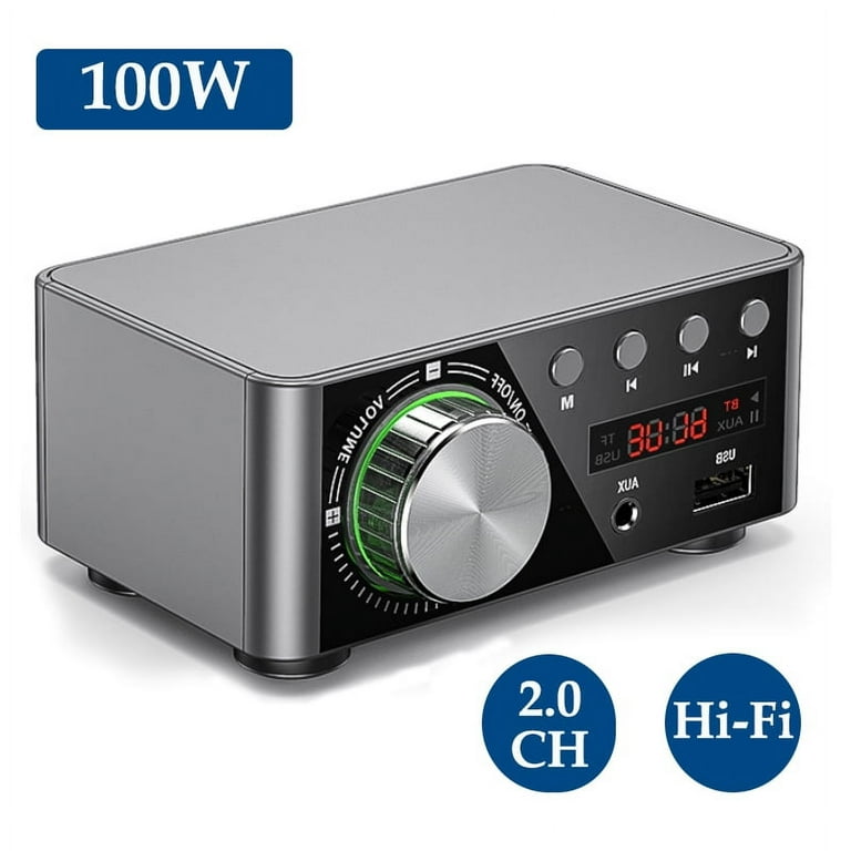 Carevas HIFI BT5.0 Digital Amplifier Mini Stereo Audio Amp 100W