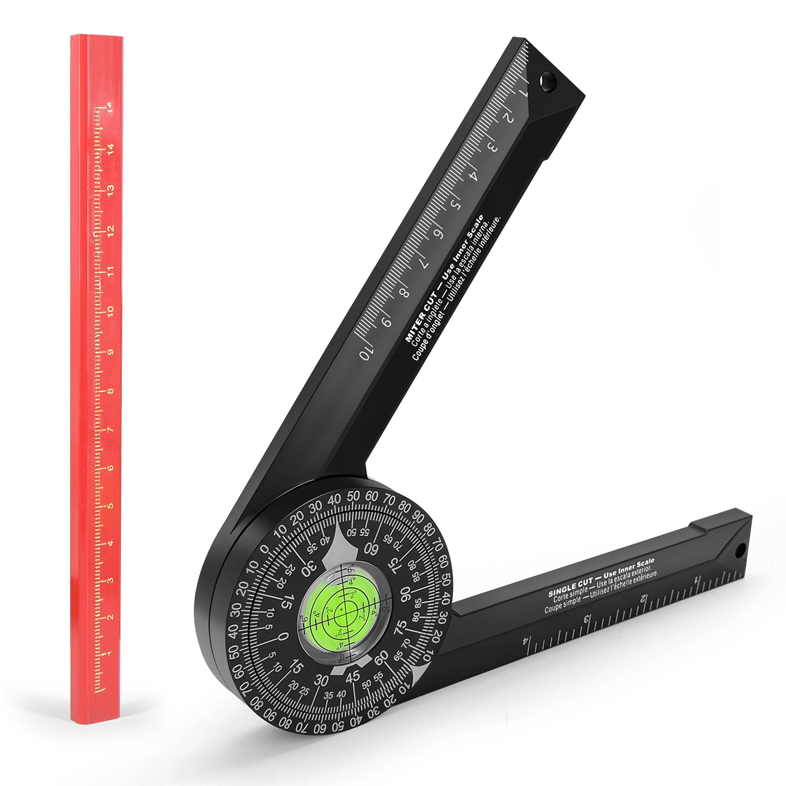 Carevas Miter Saw Protractor Woodworking Cutting Positioner Angle Gauge