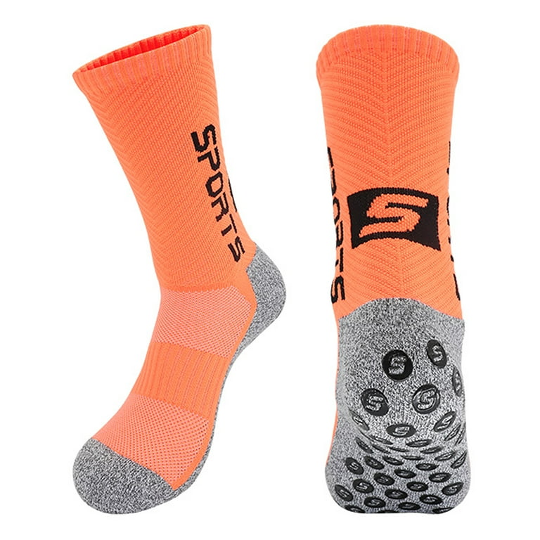 Carevas Non Slip Socks for Women and Men Grip Pads for Football Yoga Soccer  Gym Tube Socks Medium-length Socks
