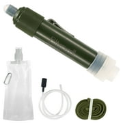 Carevas Outdoor Water Filtration System Water Filter Straw Purifier with Drinking Pouch for Emergency Preparedness Camping Traveling Backpacking