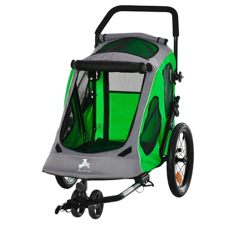 Carevas Pet Stroller Foldable with Mesh Windows Brakes and Cup Holder for Small Dogs