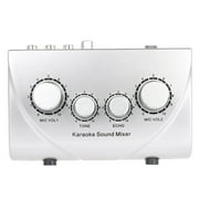 Carevas Portable Karaoke Mixer,Professional Digital Audio Sound Karaoke Machine Echo Mixer System for Family Party Entertainment, 2 Mic Inputs