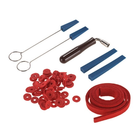 Carevas Professional Piano Tuner Kit Tuning Tool Set Hammer Rubber Mutes Red Felt Temperament Strip and Circles Fixing Tool Supplies for Piano