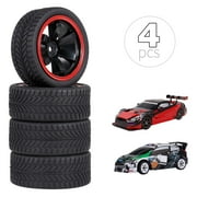 Carevas Rubber Tire, Car Part Diameter 65mm Car Part Diameter 1/10 Diameter 65mm Tires 4pcs Rubber Tire Ziem Huiop Qinquan Eryue