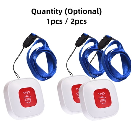 Carevas WiFi Emergency Call Button Portable Emergency Button Rechargeable Wireless WiFi Pager Nurse Alert Button Support 2.4G Wi-Fi Alarm Push Shared by Multiple People App Mobile Phone Control for