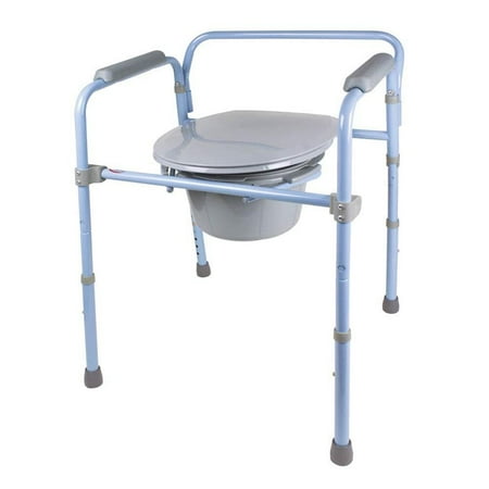 Carex 3-in-1 Adjustable Bedside Commode Chair with Commode Bucket, 1 oz Capacity, 300 lb Limit