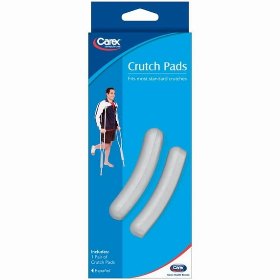 Carex Gray Crutch Pads Rubber 2 in. H X 6 in. L