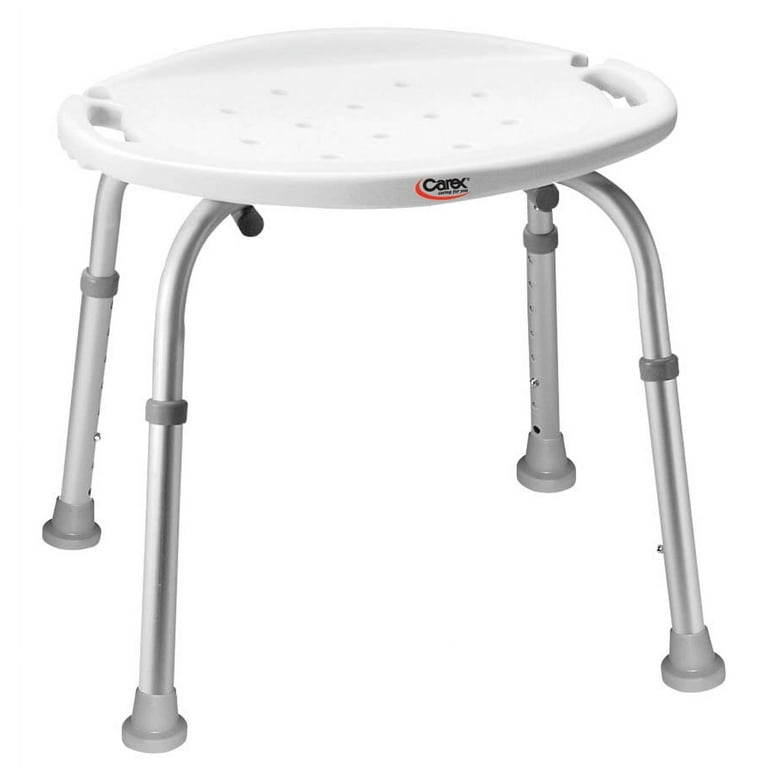 Carex Aluminium Bath and Shower Chair with Height Adjustable Legs Built in Notch 300 lb Capacity