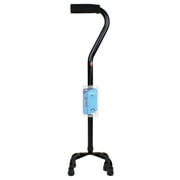 Carex Adjustable Small Base Quad Cane with Offset Handle, Black, 250 lb Weight Capacity