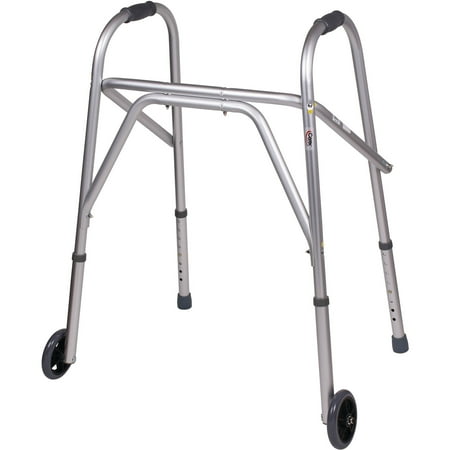 Carex Aluminium Foldable Rolling Walker with Wheels, for Seniors, 250 lb Weight Capacity, 7.25 lbs,