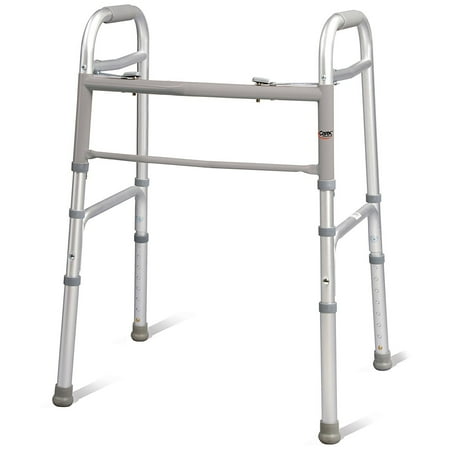 Carex Aluminium Folding Walker for Adults with Height Adjustable Legs, 300 lb Weight Capacity