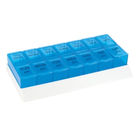 Carex Apex 7-Day AM/PM Pill Tray, Medicine Organizer and Portable Box for Travel, 1 Count
