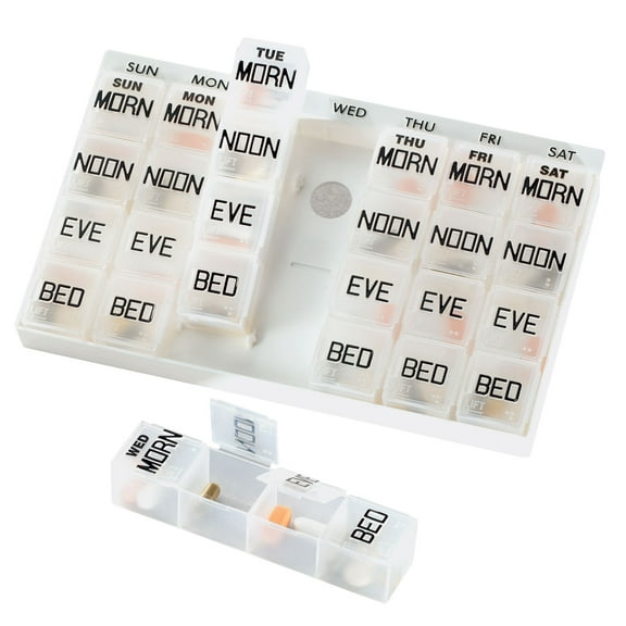 Carex Apex 7-Day MediChest Plastic Pill Box Organizer, Large, 1 Each