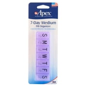 Carex Apex 7-Day Medium Travel Pill and Vitamin Box, Portable Medicine Organizer, 7 Compartments