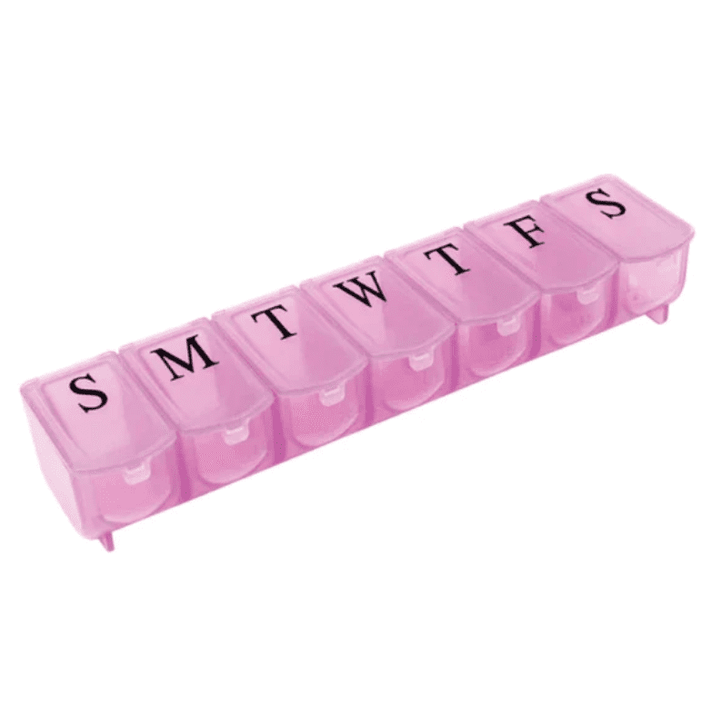 Carex Apex 7-Day Plastic Pill Box Organizer, Arthritis Friendly, Portable Ultra Bubble-Lok, 2 oz, 2-Pack