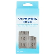 Carex Apex AM/PM 7-Day Pill Organizer, Plastic Medicine Storage Box, Compact and Portable, 1 Count