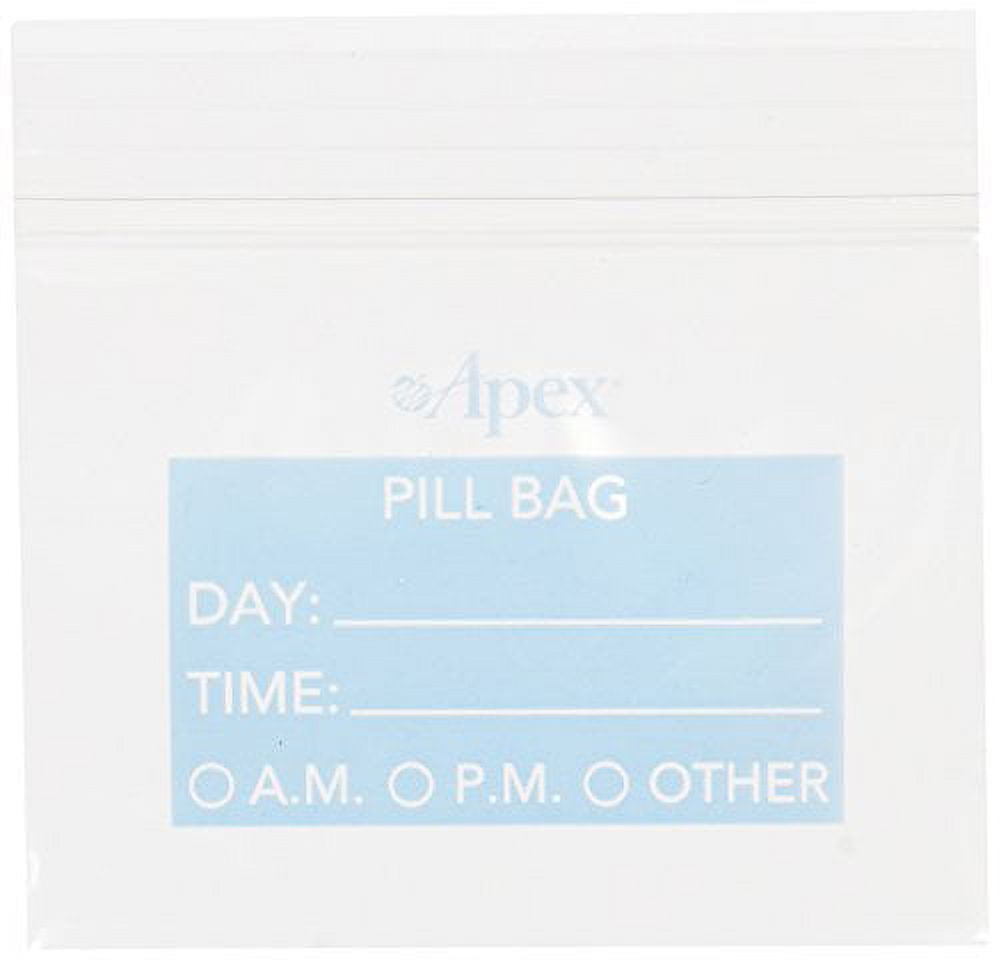 Carex Apex Pill Bags, 50-Count Medicine Organizer, Portable and Travel Friendly,