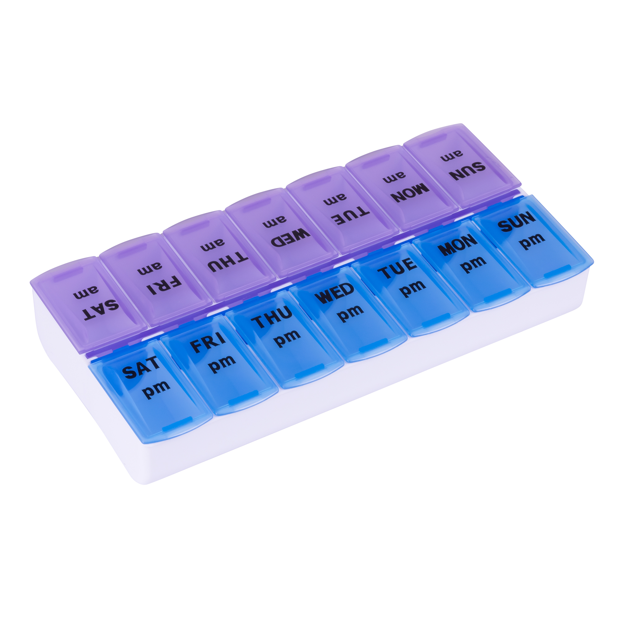 Carex Apex Twice-a-Day (AM/PM) Plastic Weekly Pill/Medicine Organizer with See-Through Lids - image 1 of 6