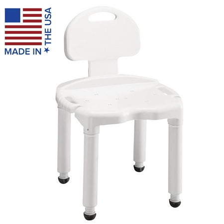 Carex Bath Seat and Shower Chair with Back for Seniors, Disabled and Injured, Supports up to 400lbs