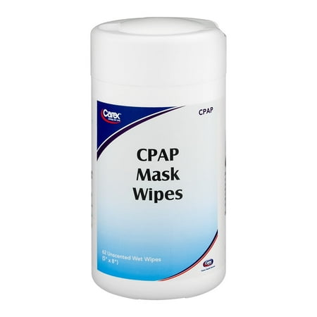 Carex CPAP Unscented Mask Wipes, Biodegradable Cleaner, 62 Ea, 6 Pack