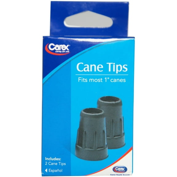 Carex Cane Tips Fits Most 1" Canes, 2 Each (Pack of 3)