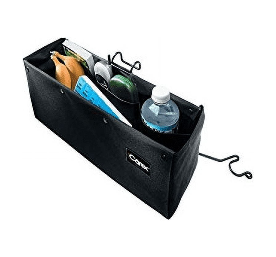 Black Canvas Collapsible Walker Basket with Privacy Cover