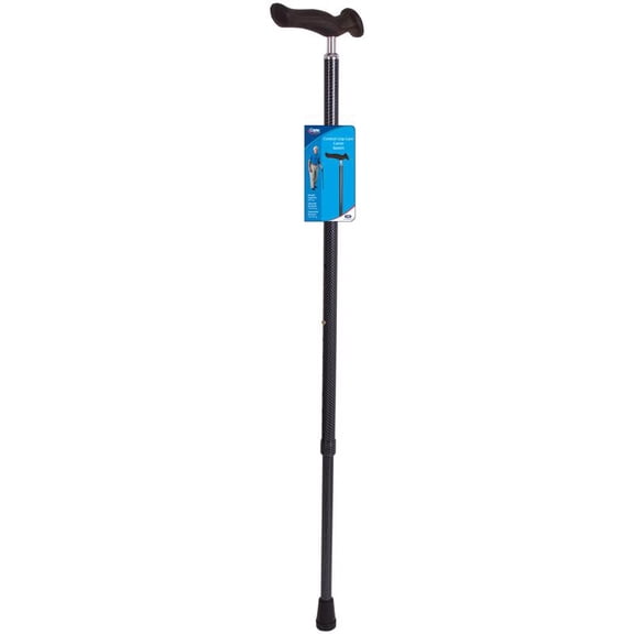 Carex Carbon Gray Comfort Grip Walking Cane Aluminum/Plastic 37 in. H X 4 in. L