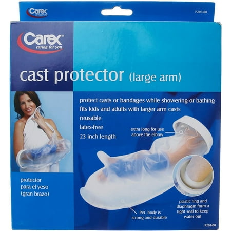 Carex Cast Protector for Large Arms, Keep Wounds Dry, Tight Seal, Long Duration, 1 Count