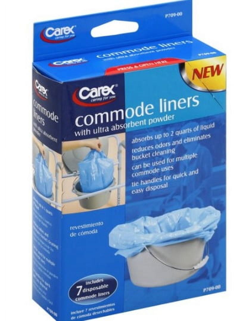 Carex Commode Liners with Ultra Absorbent Powder 7 ea (Pack of 3