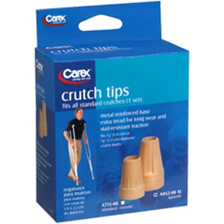 Carex Crutch Tips for Canes, Mobility Aid for Seniors, Supports up to 200 lbs, 6 Pack, Brown