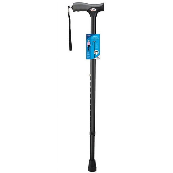 Carex Designer Soft Grip Derby Cane for All Occasions, Adjustable, Black, 250 lb Weight Capacity