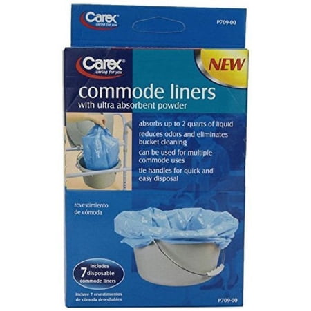 Carex Disposable Commode Liners with Ultra Absorbent powder, 7 ct, 3 Pack