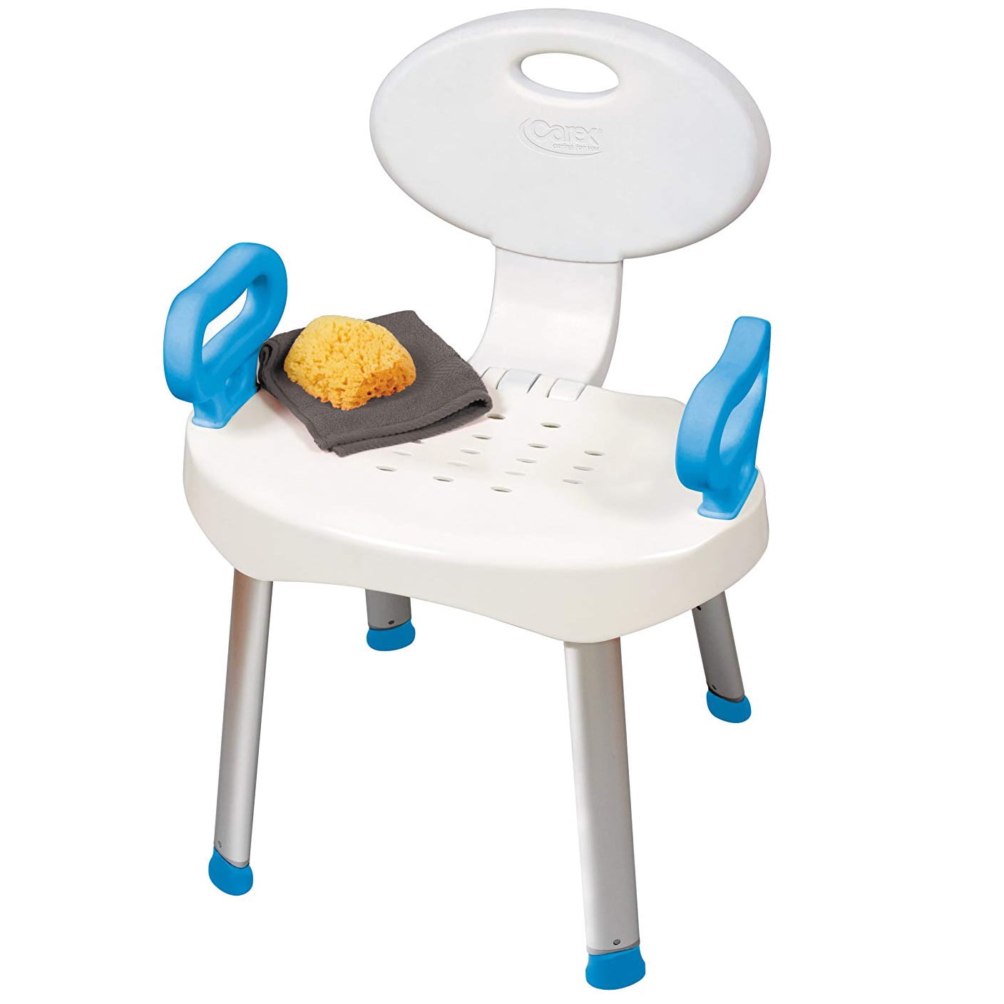 BHBXZZDB Silla de ducha con respaldo, altura ajustable, silla de baño para  asiento de ducha de ancianos (color: azul)