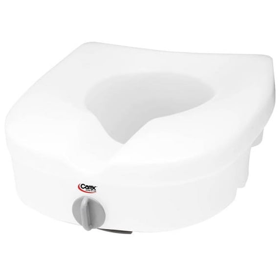 Carex E-Z Lock Raised Toilet Seat, Adds 5 inches of Height, 300 lb Weight Capacity, 2 Pack