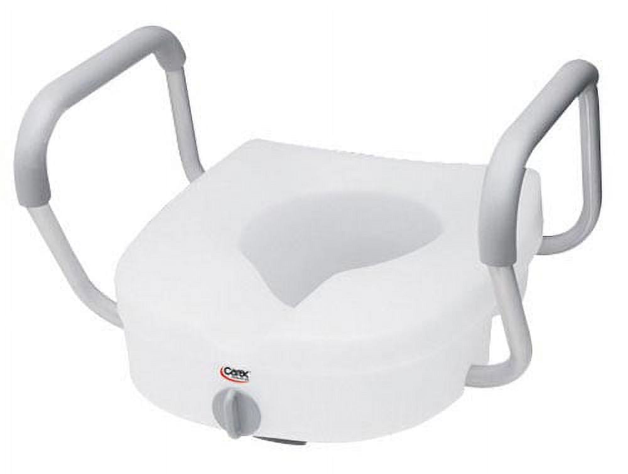 Carex EZ Lock Raised Toilet Seat with Handles, Adjustable Removable Arms, Adds 5", 300 lb Capacity - image 1 of 5