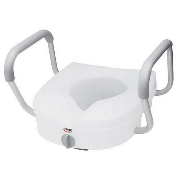 Carex EZ Lock Raised Toilet Seat with Handles, Adjustable Removable