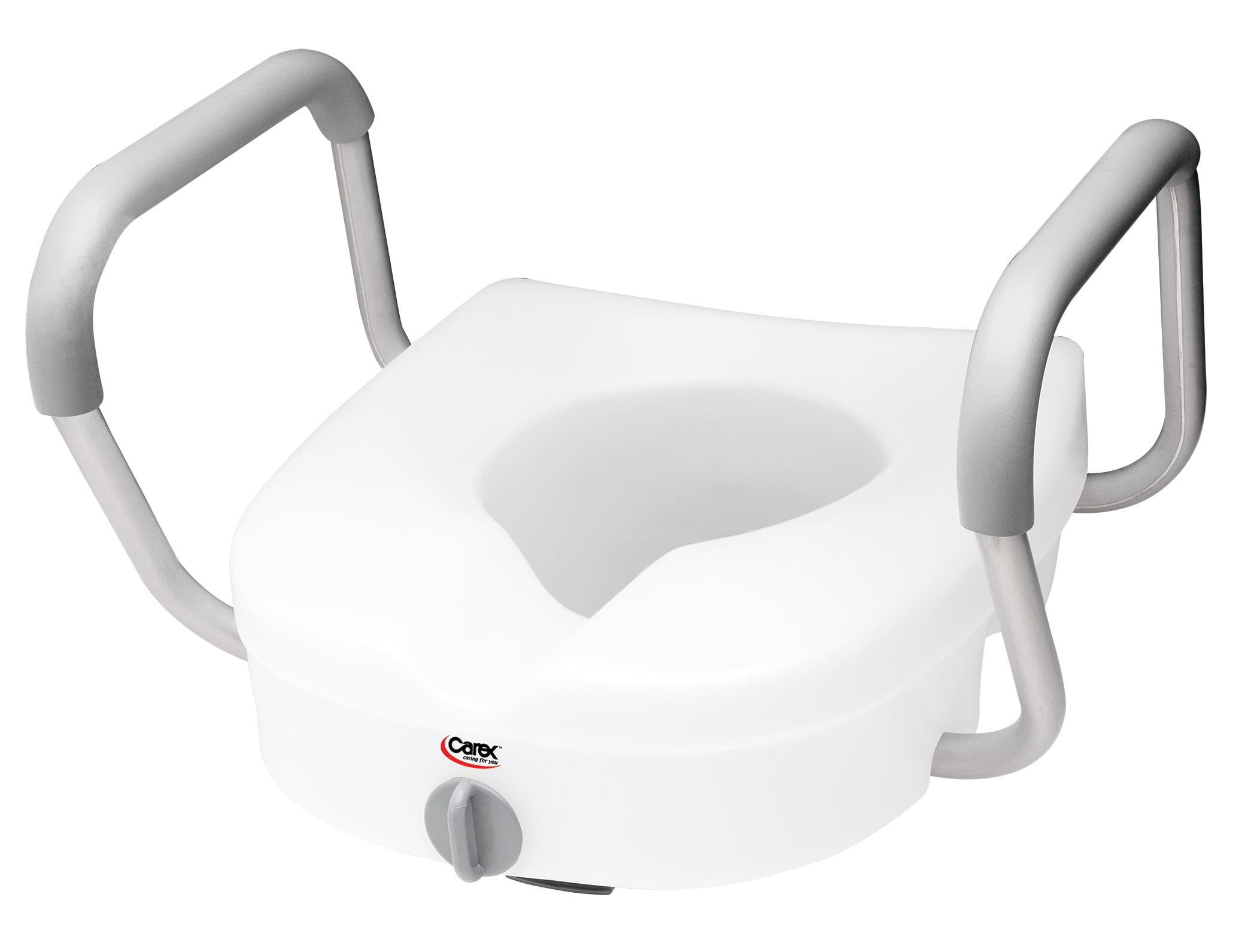 Carex EZ Lock Raised Toilet Seat with Handles, Adjustable and Removable