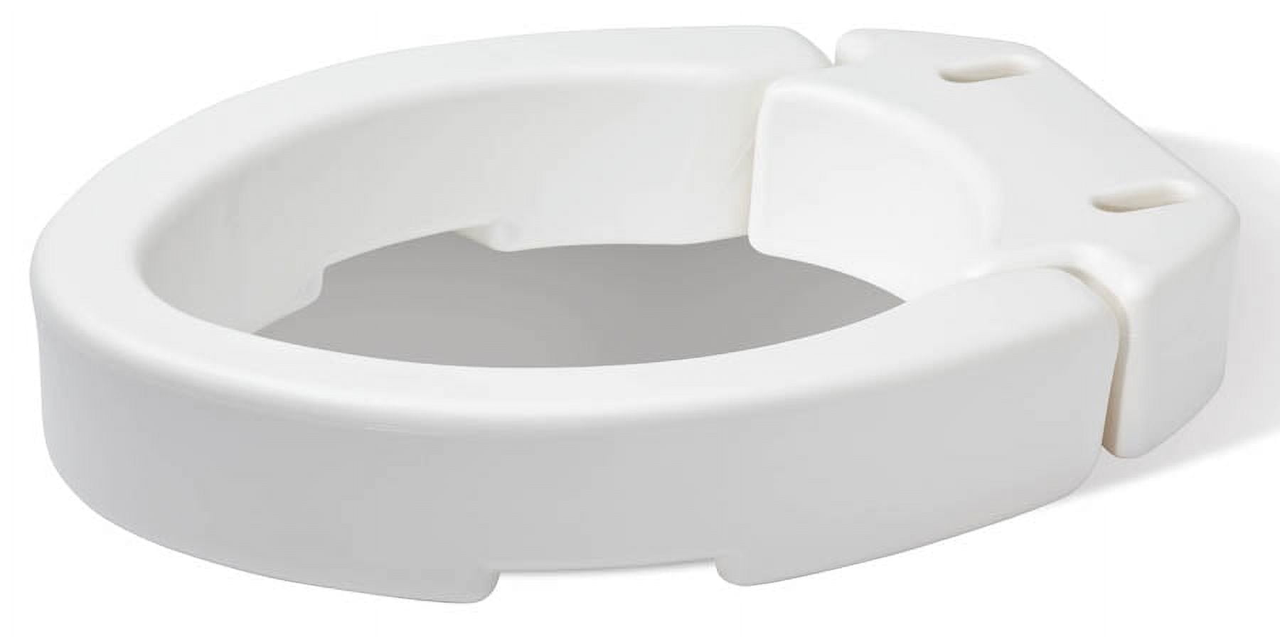 Carex Elongated Raised Toliet Seat, 3 1/2" Height, White, 300 lb Weight Capacity