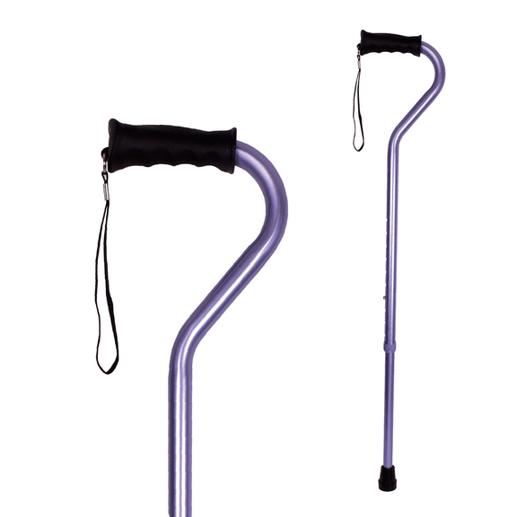 Carex Ergo Offset Handle Adjustable Walking Cane for All Occasions, Purple, 250 lb Weight Capacity