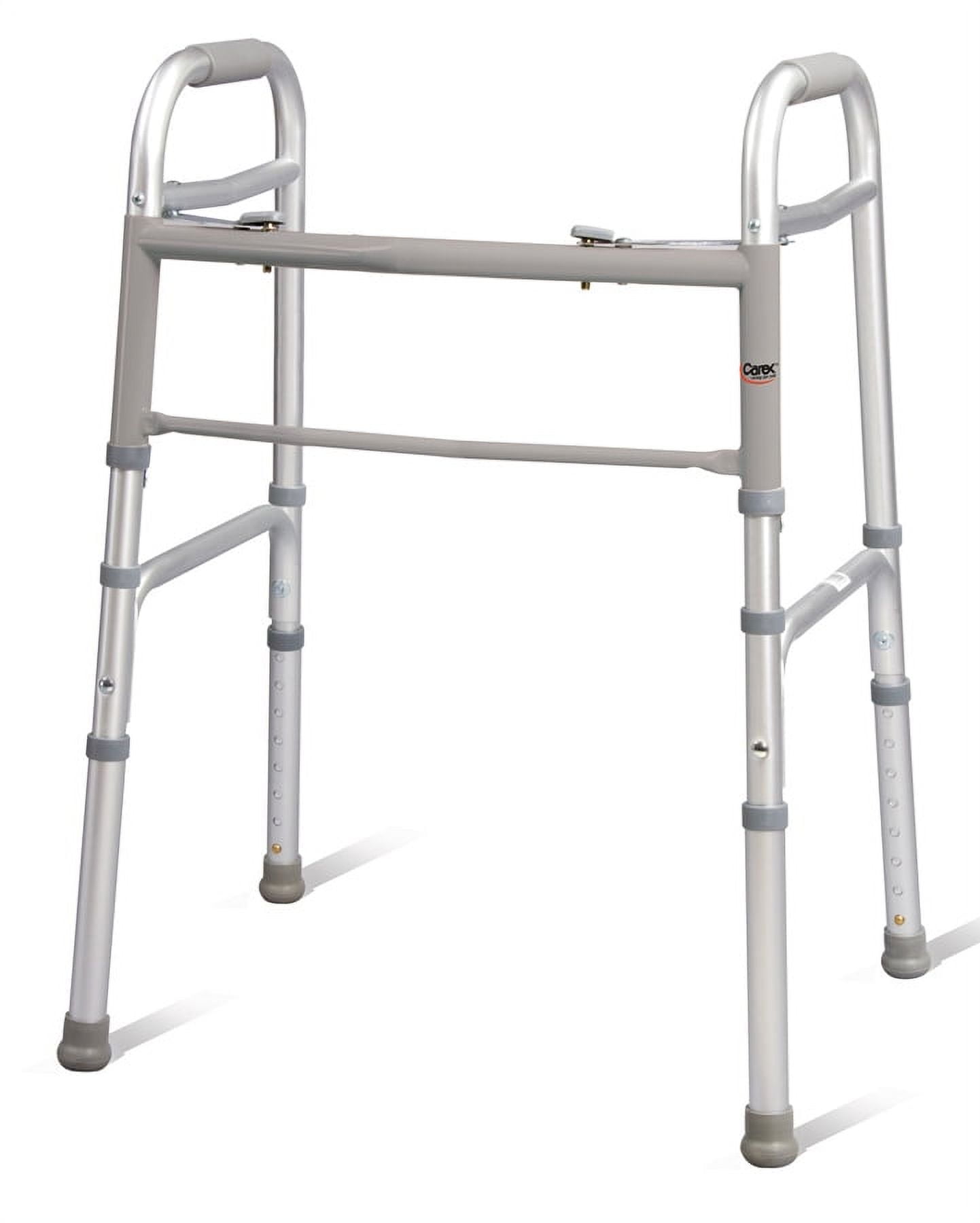 Carex Aluminium Folding Walker for Adults with Height Adjustable Legs