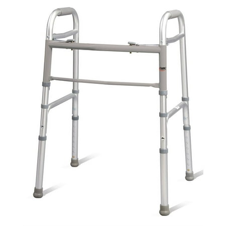 Carex Aluminium Folding Walker for Adults with Height Adjustable Legs, 300 lb Weight Capacity