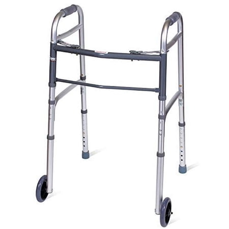 Carex Folding Walker for Seniors With Wheels, 1 Count, 3 Pack