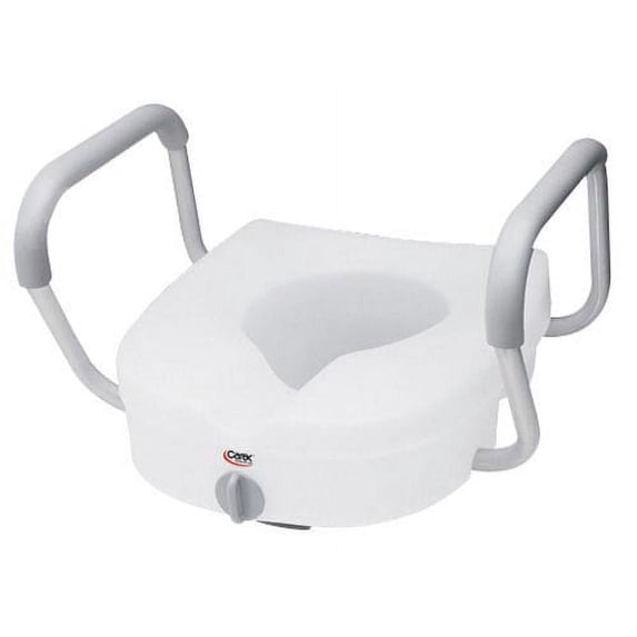 Carex Health Brands E-Z Lock White Elevated Toilet Seat Aluminum/Plastic 5 in. H X 22 in. L