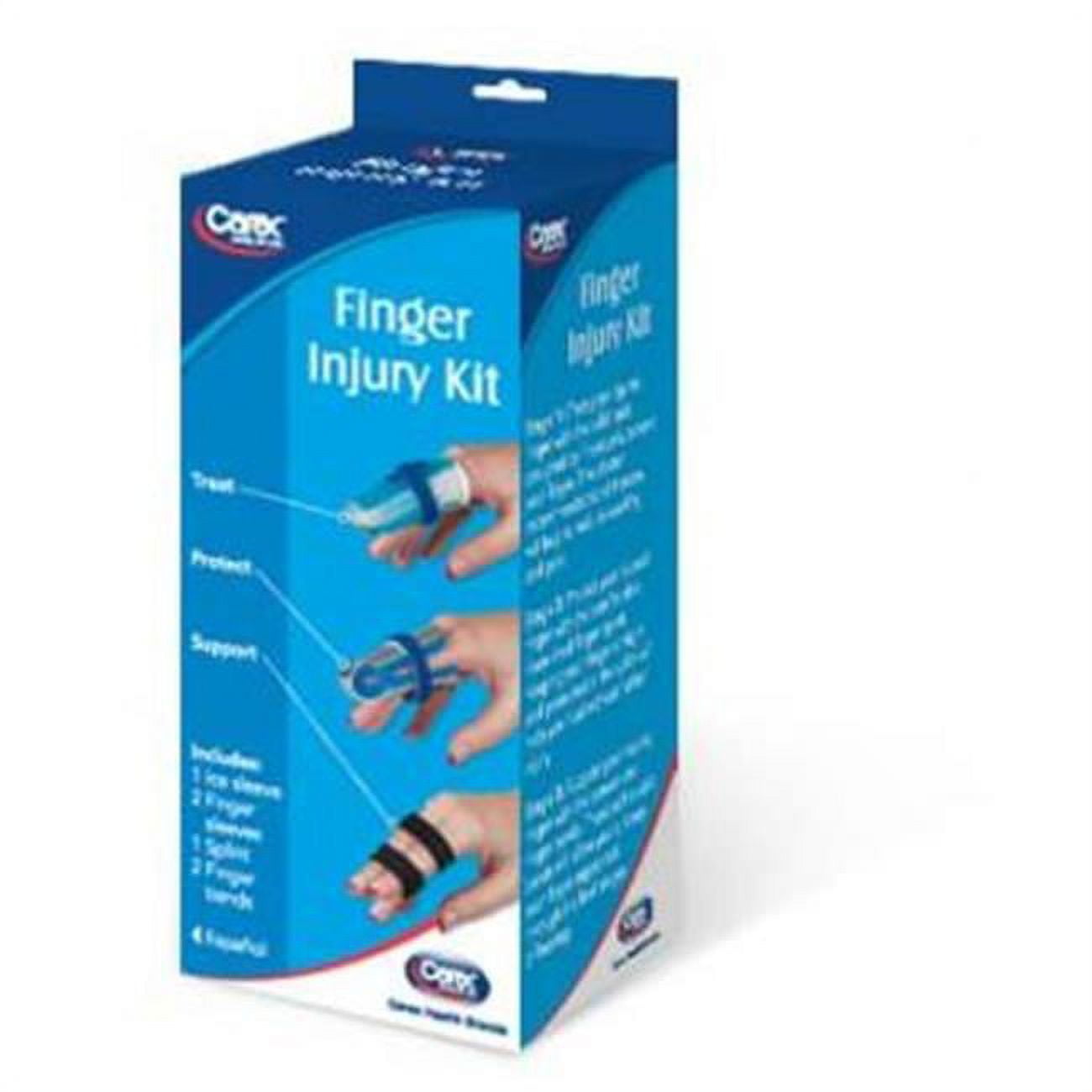 Carex P20700 Finger Injury Kit/Splint, Reduces Pain and Swelling, Size 4" x 2" x 1.5"